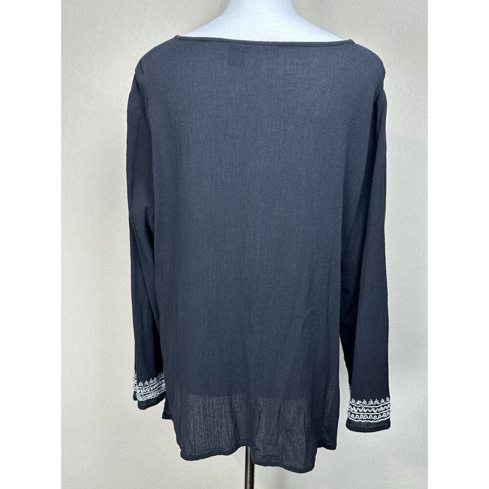 VTG Phool Top Size XL Embroidered V-Neck Women’s Tunic Blouse 100% Cotton - Picture 5 of 13